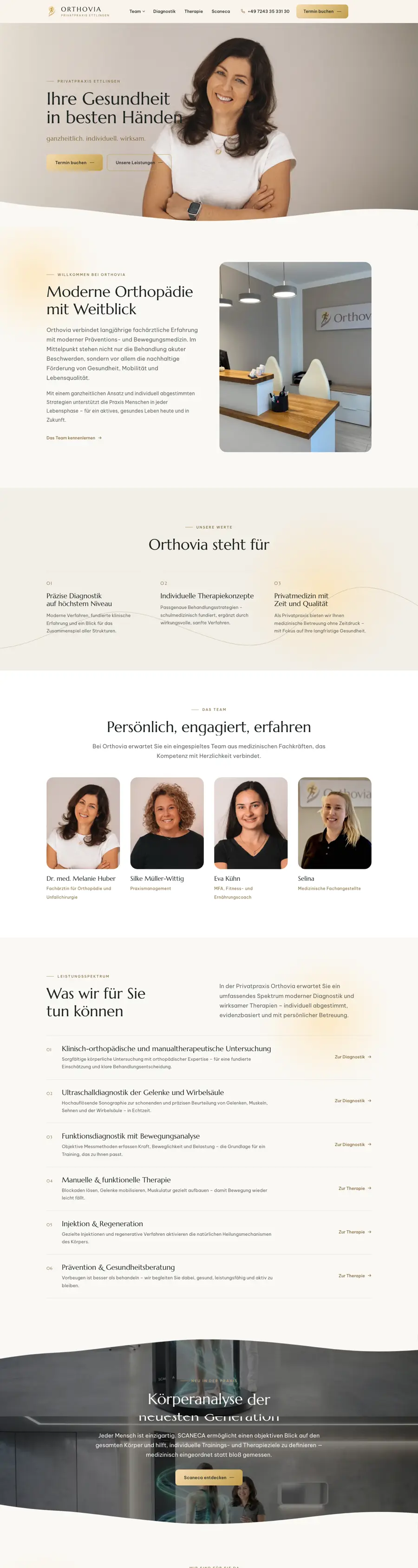 Orthovia Ettlingen — Website Screenshot