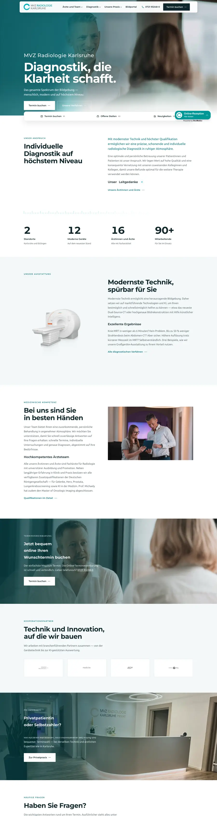 MVZ Radiologie Karlsruhe — Website Screenshot