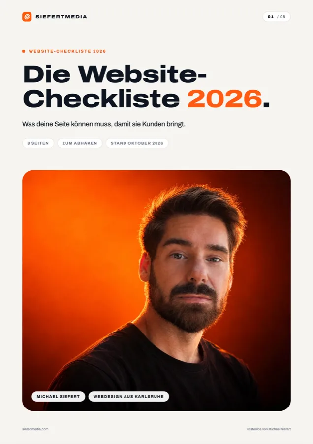 Titelseite der Website-Checkliste 2026 von Michael Siefert